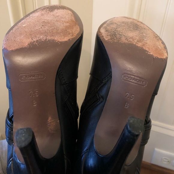 Coach Milly Tall Black Leather Boot with Zipper - Picture 3 of 8